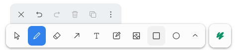 The tldraw toolbar at the bottom of the screen